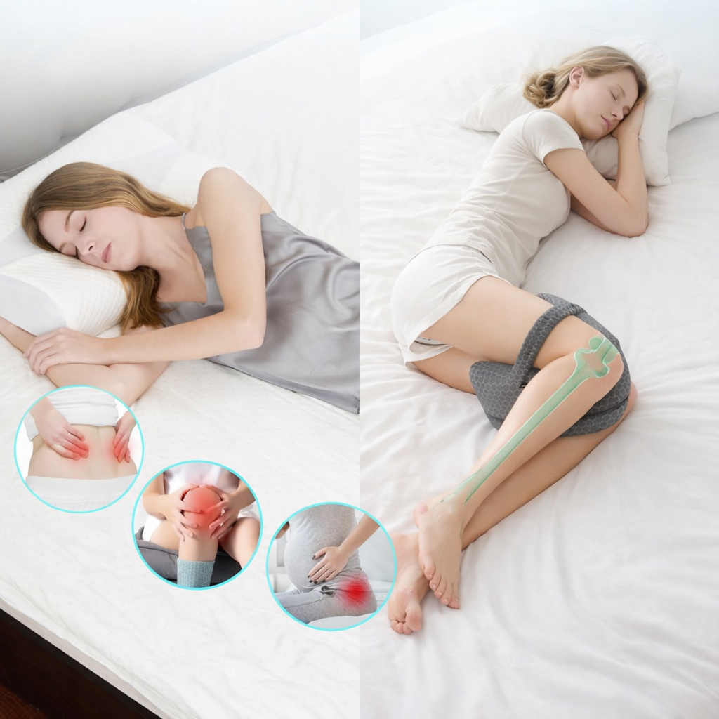 Coussin de genoux ergonomique – Alignement & confort pendant le sommeil