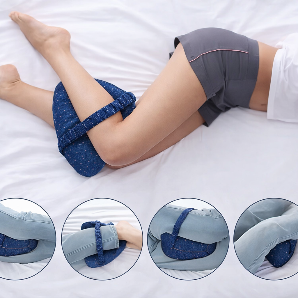 Coussin de genoux ergonomique – Alignement & confort pendant le sommeil